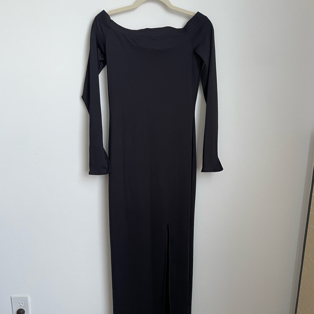 Monki Black Off the Shoulder Sheath Dress